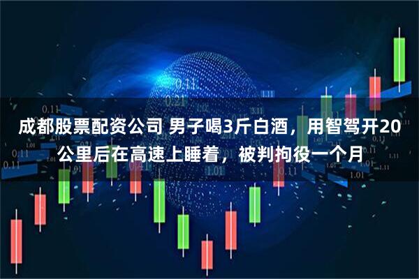 成都股票配资公司 男子喝3斤白酒，用智驾开20公里后在高速上睡着，被判拘役一个月